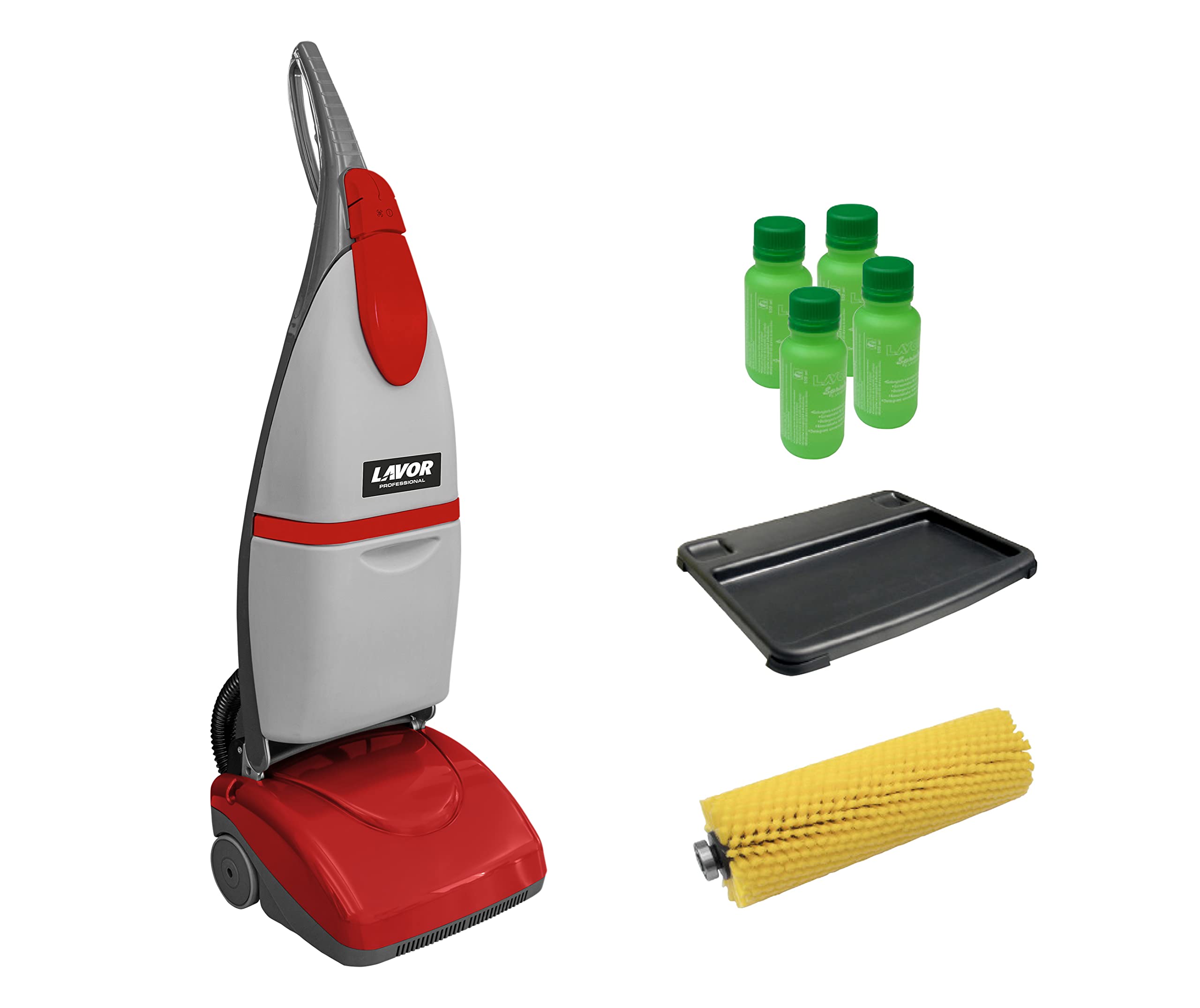 LAVOR Lavasciuga Pavimenti ad Acqua Calda Crystal Clean, Lava con Acqua a 90°C, Resa Oraria 1015 mq/h, Due Spazzole e 4 Flaconi Detergente Compresi