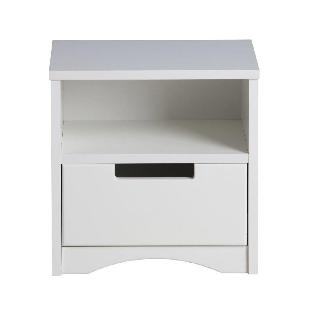 Mobiletto Notte Bianco con Cassetto e Ripiano
