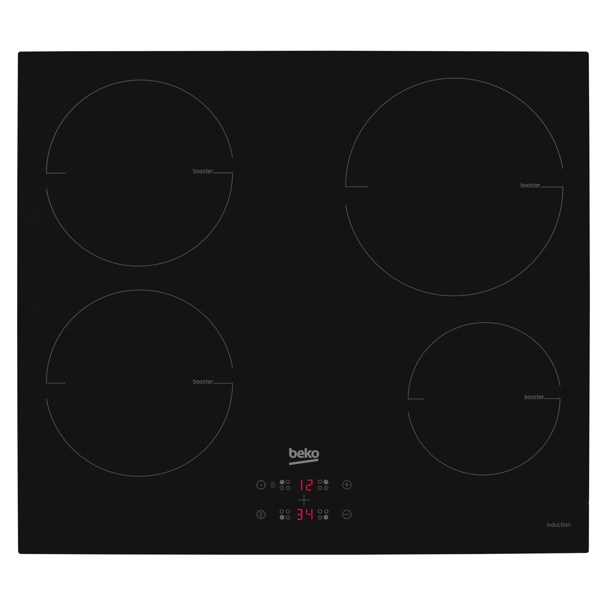 Beko HII64400MT - Piano cottura a induzione, 58 cm, colore: Nero