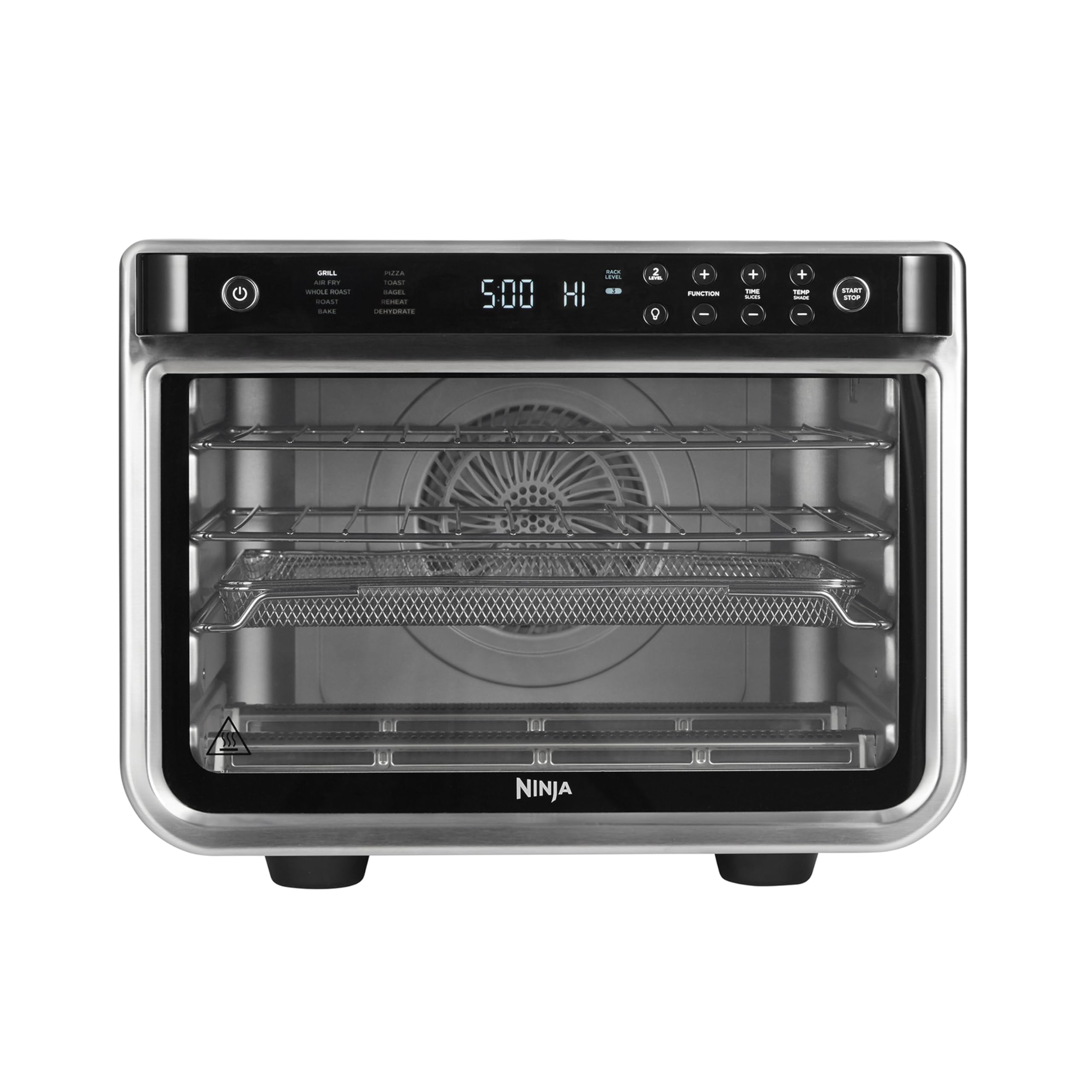 Ninja Foodi Forno Multifunzione 10 in 1, Fornetto Elettrico Portatile da Piano di Lavoro, 10 Funzioni, Friggere ad Aria, Arrostire, Grigliare, Disidratare, Riscaldare, Argento/Nero, DT200EU