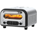 ZACHVO Forno Elettrico per Pizza – Fino a 450 °C, 5 Programmi per Pizza, Timer 1–60 min, Display Touch LED e Manopola, Acciaio Inox, con Pietra Refrattaria, Paletta Professionale e Ricettario