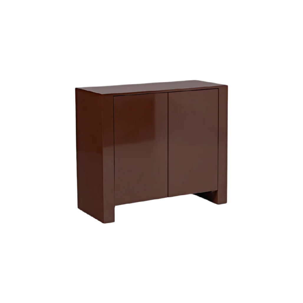 **Armadio Moderno in MDF Lucido Marrone con Ante**