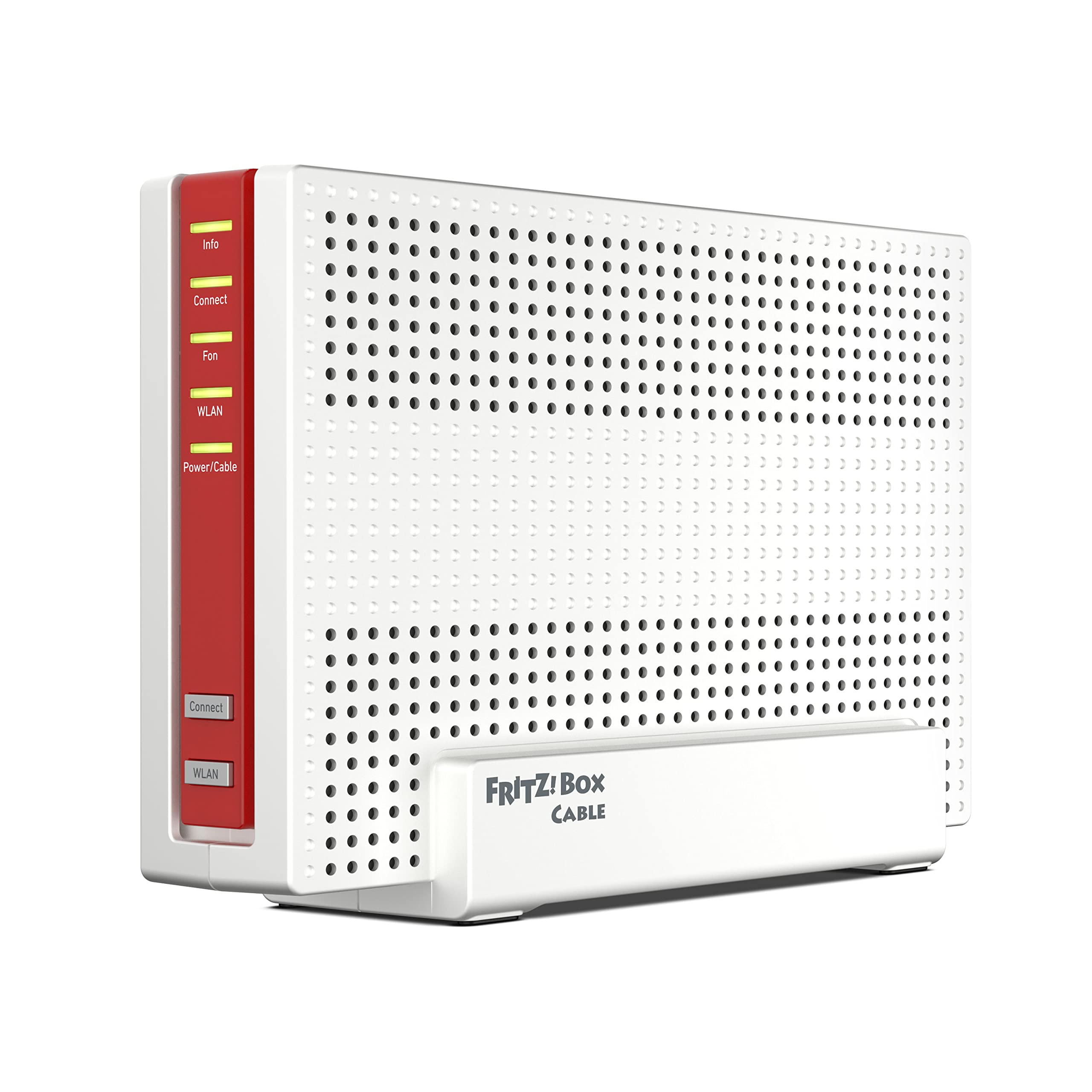 AVM FRITZ! Cavo Box 6690 (modem via cavo DOCSIS 3.1, Wi-Fi 6 4x4 (WLAN AX) con 4.800 Mbps (5 GHz) + 1.200 Mbps (2,4 GHz), 1x porta LAN da 2,5 Gigabit, USB 3.0, DECT), bianco/rosso