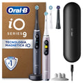 Oral-B iO 9 Spazzolini Elettrici, Nero e Rosa, Con Sensore Di Pressione Per Proteggere Gengive, Accessori, 2 Spazzole Di Ricambio Caricatore, Custodia Da Viaggio, Imballaggio In Cartone