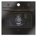 Candy Classic Forno Elettrico da Incasso Ventilato, 65 Litri, Classe A+, Funzione Pizza, 8 Programmi di Cottura, Design Rustico con Orologio Analogico, 59,5 x 59,5 x 56,8 cm, Nero - FCC604GH/E