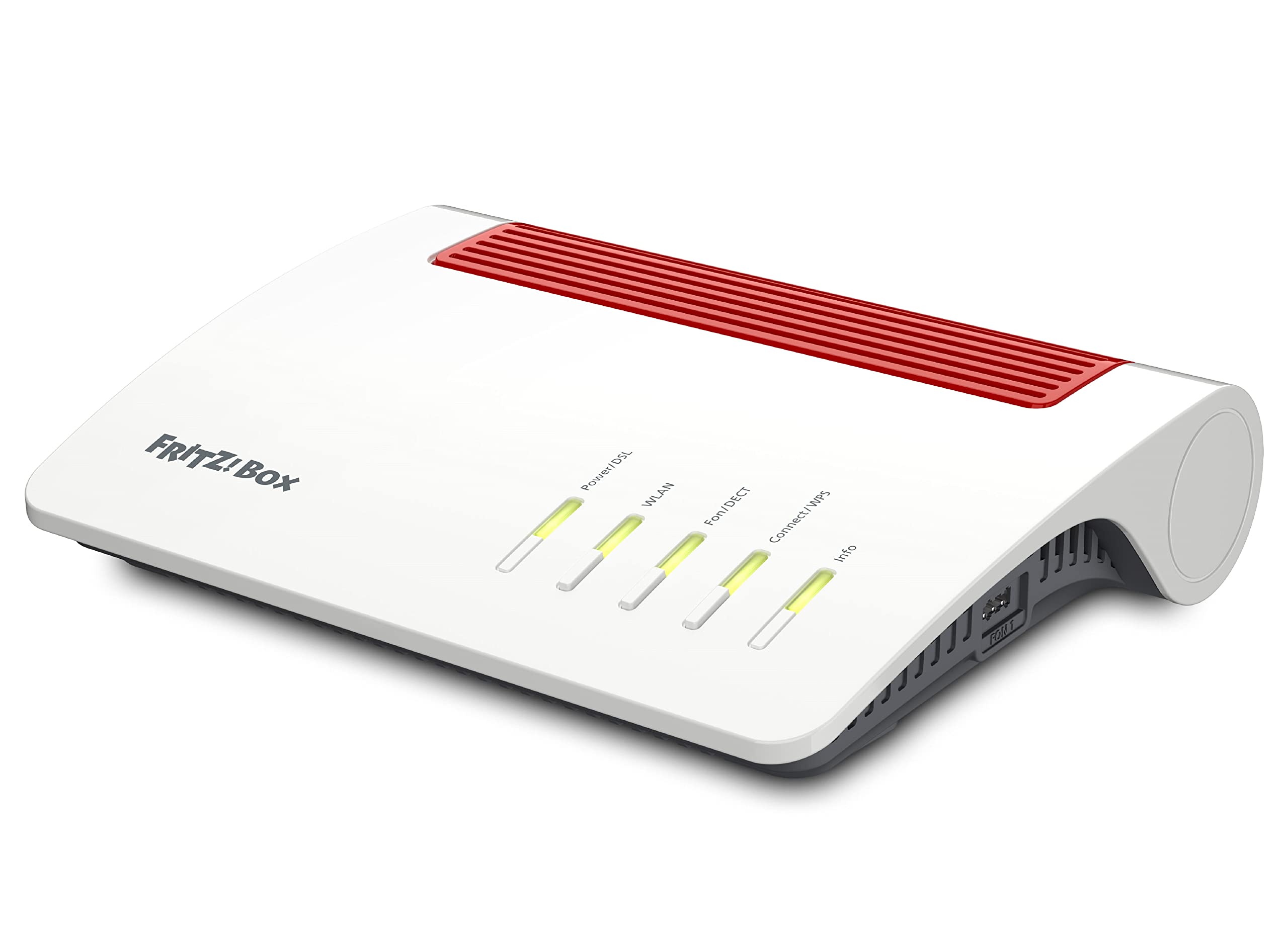 AVM FRITZ!Box 7590 AX (router Wi-Fi 6 con 2.400 Mbit/s (5 GHz) e 1.200 Mbit/s (2,4 GHz), fino a 300 Mbit/s con VDSL-SSupervectoring 35 b,rete Wi-Fi, base DECT, versione in lingua tedesca)