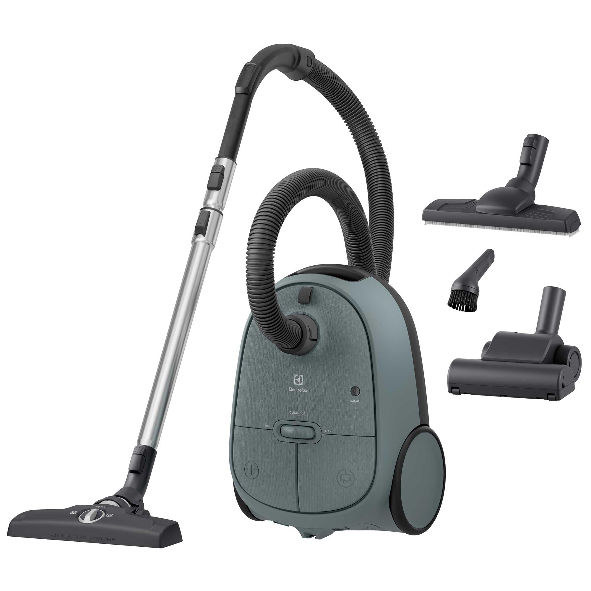 Electrolux EB61C4OG Aspirapolvere con sacco, Serie 600, Elevata Filtrazione, Aspirapolvere Potente 750W, 3,5L Capacità Sacchetto, a traino, Silenzioso 73 dB, Verde oceano