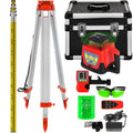 VEVOR Kit Livella Laser Rotante Autolivellante con Raggio Verde + 1.65M Righello Misurazione in Alluminio + 5M Treppiede a 5 Sezioni per Architettura, Costruzioni Edili