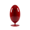 SoldiDesign Ovetto Contenitore 3in1 per la Raccolta Differenziata, 54 Litri (3 Scomparti da 18 Litri), Cestino per Interno o Esterno, Pattumiera Cucina, Bidone Design - Rosso Lucido