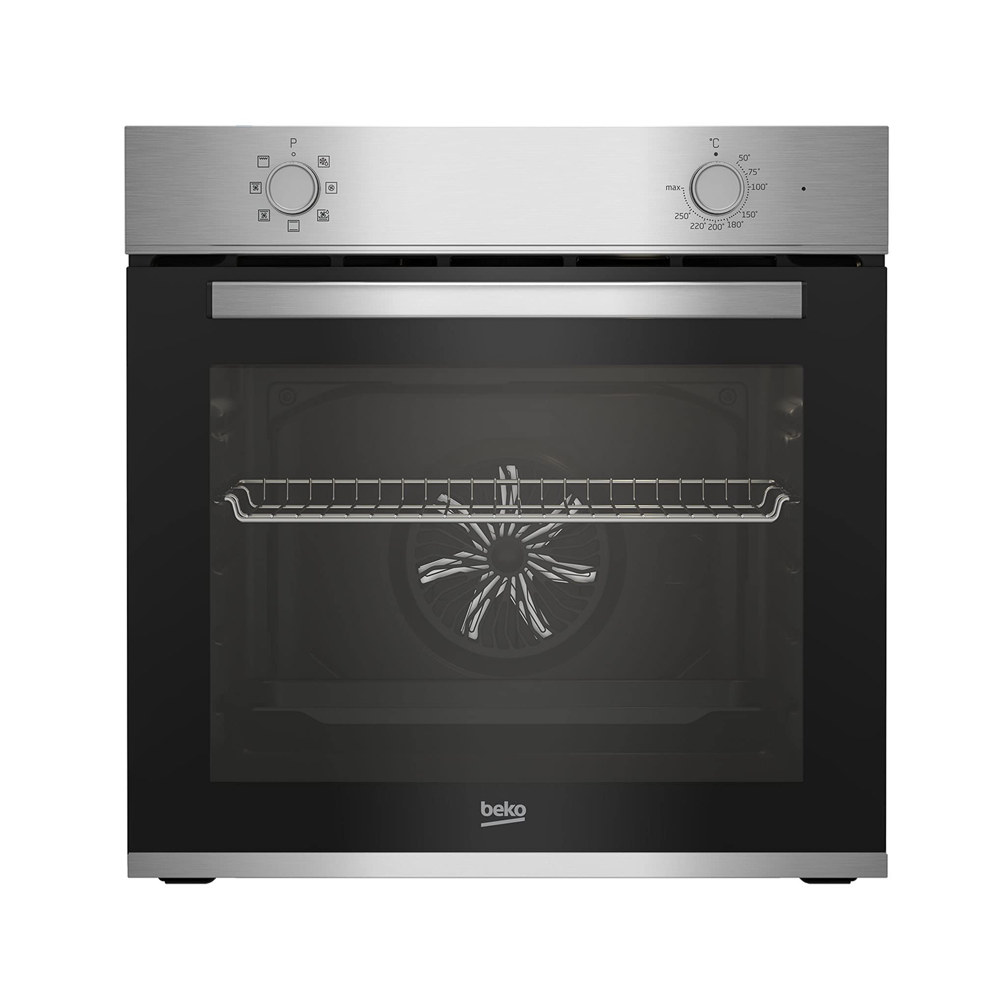 Beko BBIE12000X b100 - Forno da incasso, 66 l, capacità di cottura, forno multifunzione con 5 tipi di riscaldamento, AeroPerfect, pulizia SteamShine+, illuminazione alogena, SteamShine, acciaio