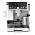 Ninja Luxe Pro Macchina Caffè 3 in 1, Macchina Latte, Cappuccino, Caffè Freddo, Espresso con Macinacaffè Integrato, Montalatte, Facile da usare, 5 Programmi Automatici Schiuma, Argento, ES701EU