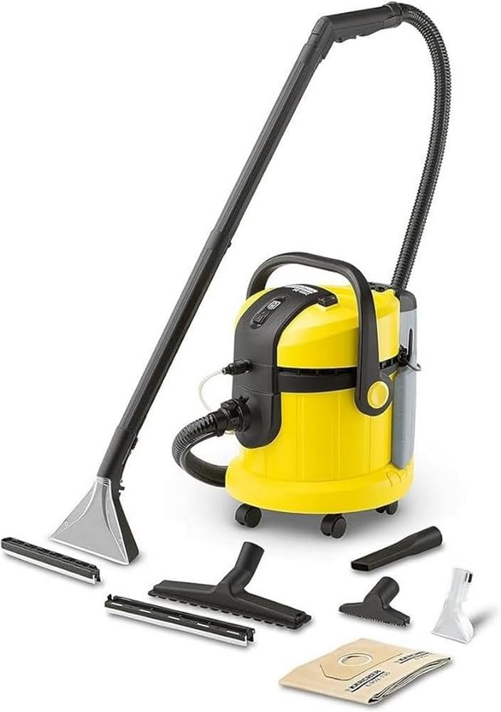 Kärcher SE 4002 - Lavatappeti, Tessuti e Moquette, Aspiratore per la pulizia di tessuti e Divani, Tappezzeria e Imbottiti, Completo di bocchetta tessuti e pavimenti, Giallo/Nero