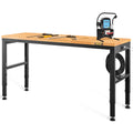VEVOR Établi Garage Atelier Tavolo da lavoro 183x64x97 cm Altezza regolabile 72-97 cm, Piano in legno duro Quadro in acciaio, Multifunzionale Robusto per la riparazione Bricolage