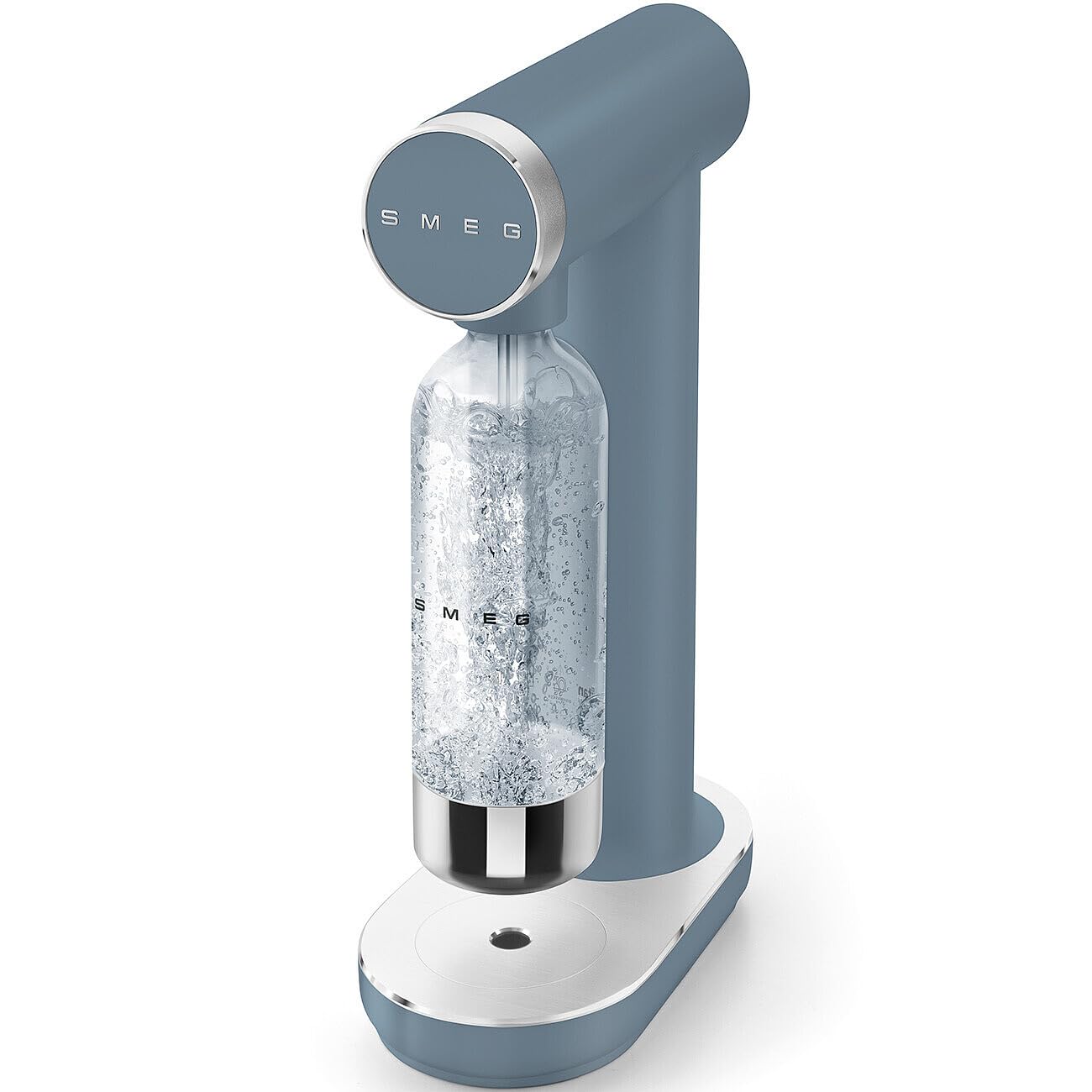 Smeg SKC01SBM Soda Maker, piedini antiscivolo, design salvaspazio, 800 ml, blu tempesta