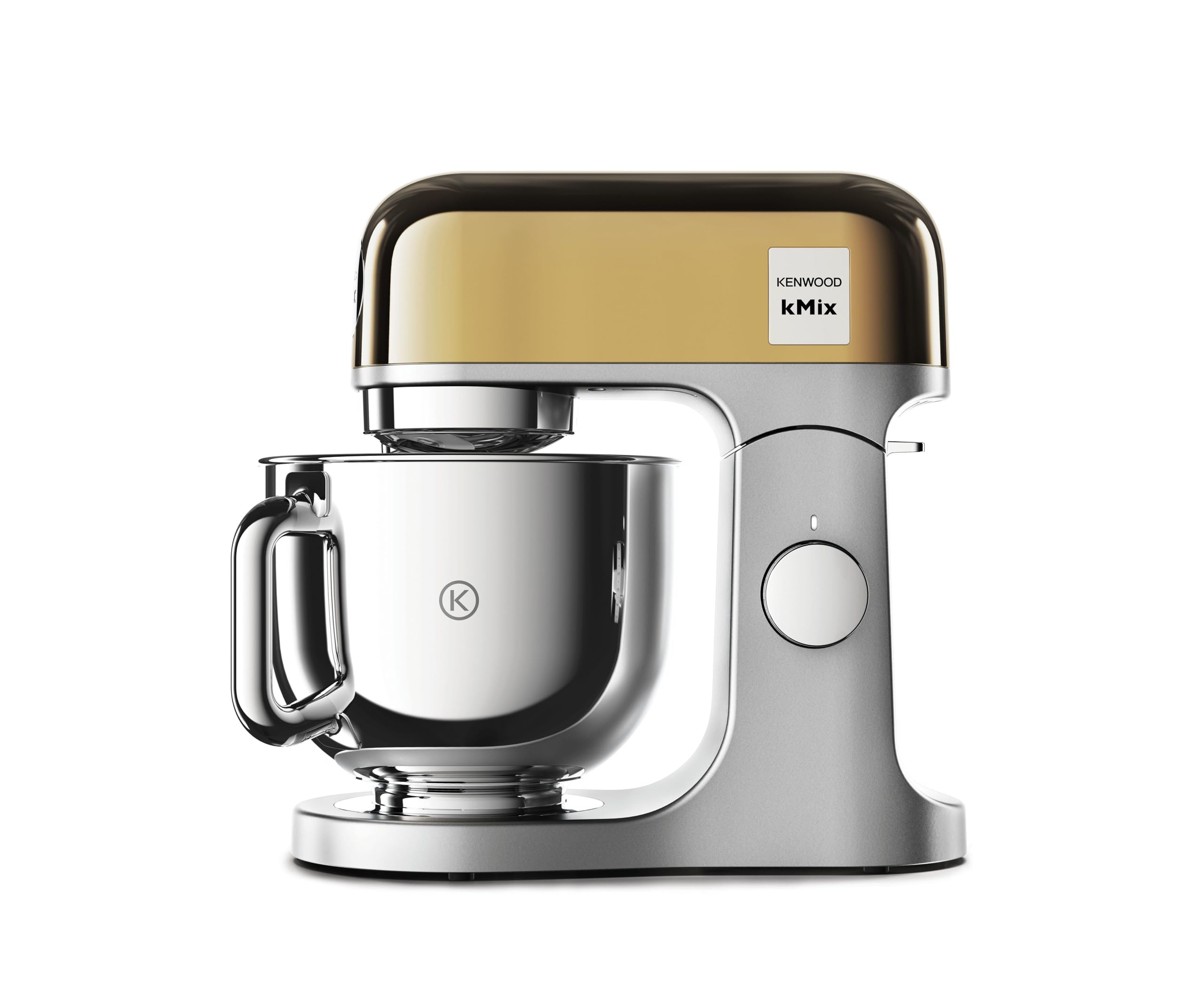 Kenwood kMix Editions KMX760AYG, Planetraria con Ciotola 5L in Acciaio Inossidabile, Impastatrice con Sistema di Sicurezza, Scocca Metallo, Inclusi Set Pasticceria 3 Pezzi e Paraschizzi, 1000W, Oro