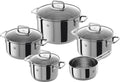 ZWILLING Set di Pentole, 5 Pezzi, 4 Coperchi, Adatto per Induzione, Acciaio Inox, Quadro