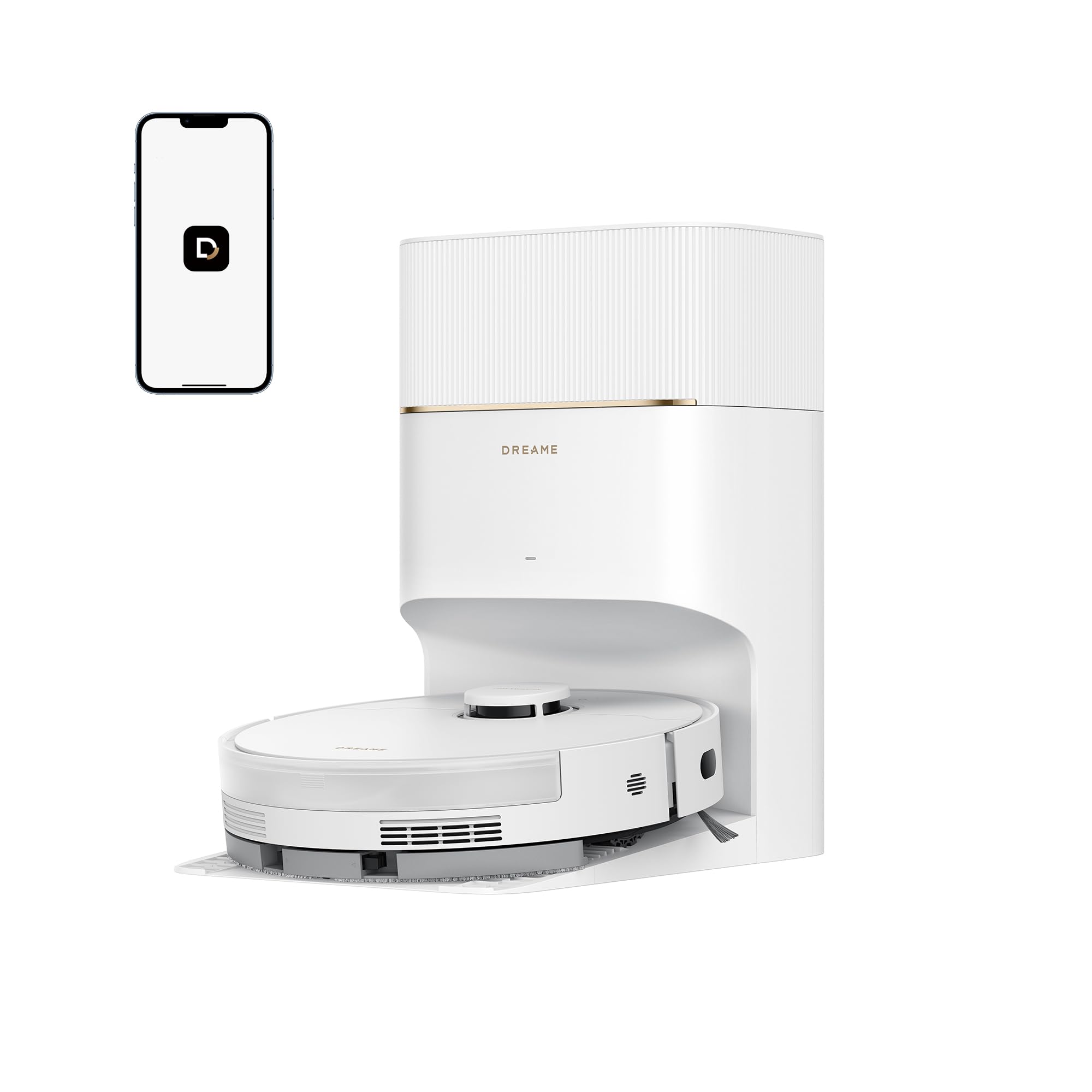 DREAME D20 Pro Plus Robot Aspirapolvere, Aspirazione da 13.000 Pa, Doppia Spazzola per Peli di Animali, Pulizia Degli Angoli, Svuotamento Automatico, Navigazione LDS e Rilevamento Laser