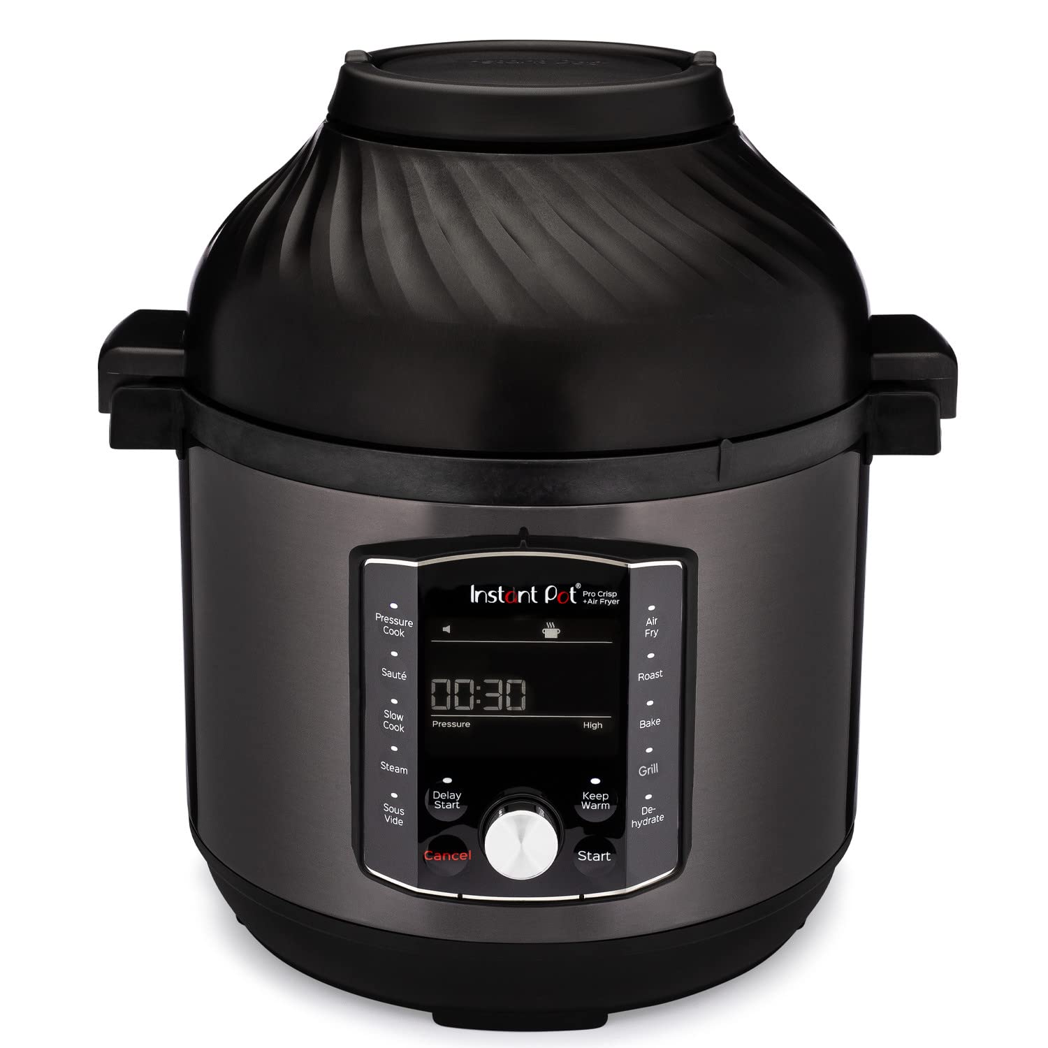 Instant Pot Pro Crisp 11-in-1 Friggitrice ad Aria / Pentola a Pressione Multifunzione in Acciaio Inossidabile, Adatta a Cucinare Patatine Fritte, Verdura e molto altro, 1500 W, 7,6 L - Nero